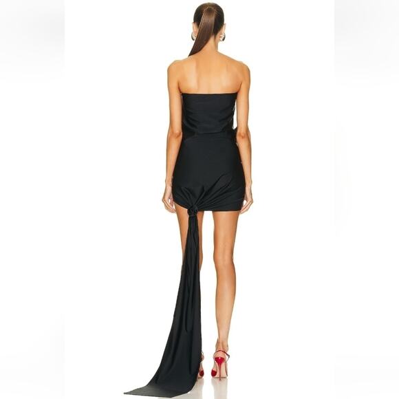 Coperni Rose Detail Bustier Mini Dress in Black Size Medium NWT Sold Out Revolve - Picture 2 of 15